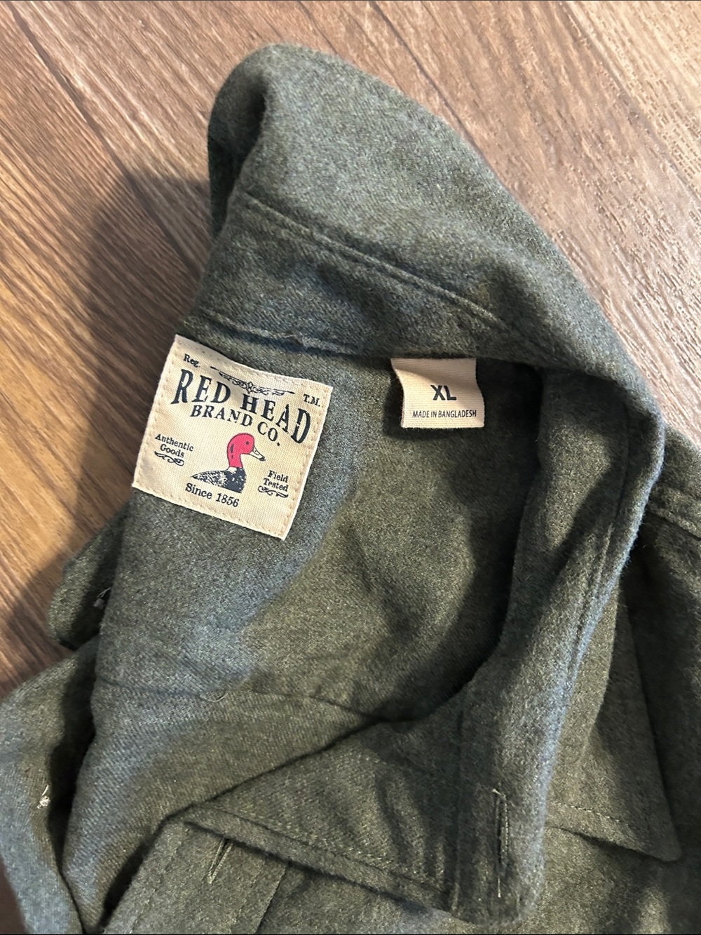 RedHead Brand Co. Olive Green Cotton Button Up